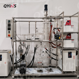  刮板玻璃分子蒸餾 0.35平方 蠕動泵進料