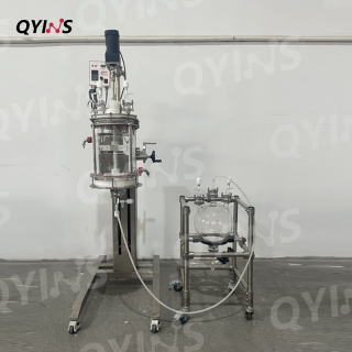 升降翻轉夾套全包10L玻璃固相合成釜