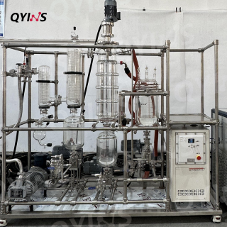 上海廠家自動化PLC短程設備刮板精餾設備200D防爆玻璃薄膜蒸發器