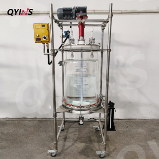 加大法蘭夾套全包玻璃固相合成釜 過濾釜100L