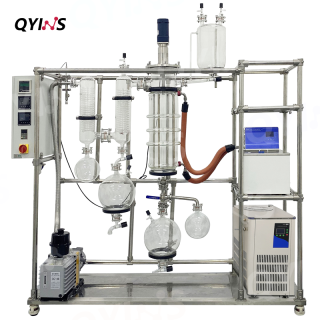 上海岐昱耐腐蝕材質(zhì)單甘脂提純/魚(yú)油乙酯/高純維生素E精制200D薄膜蒸發(fā)器