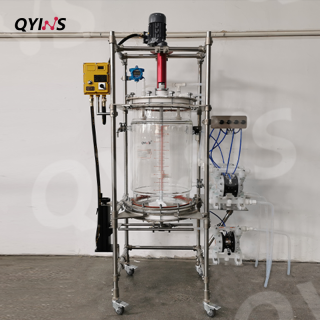 半自動進出料玻璃固相合成釜100L 實驗室反應(yīng)釜